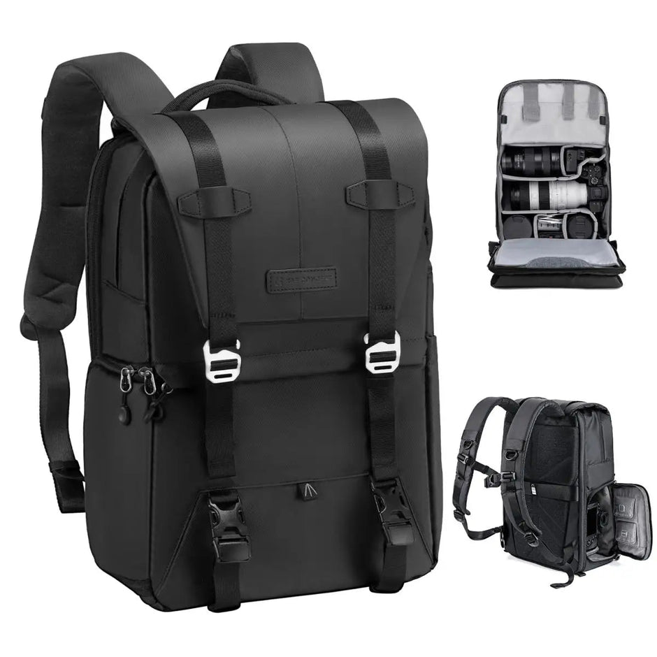 20L Camera Backpack Large Capacity Lightweight Outdoor Travel Photography Bags with Rain Cover for 15.6 Inch Laptop - Visión Creativa
