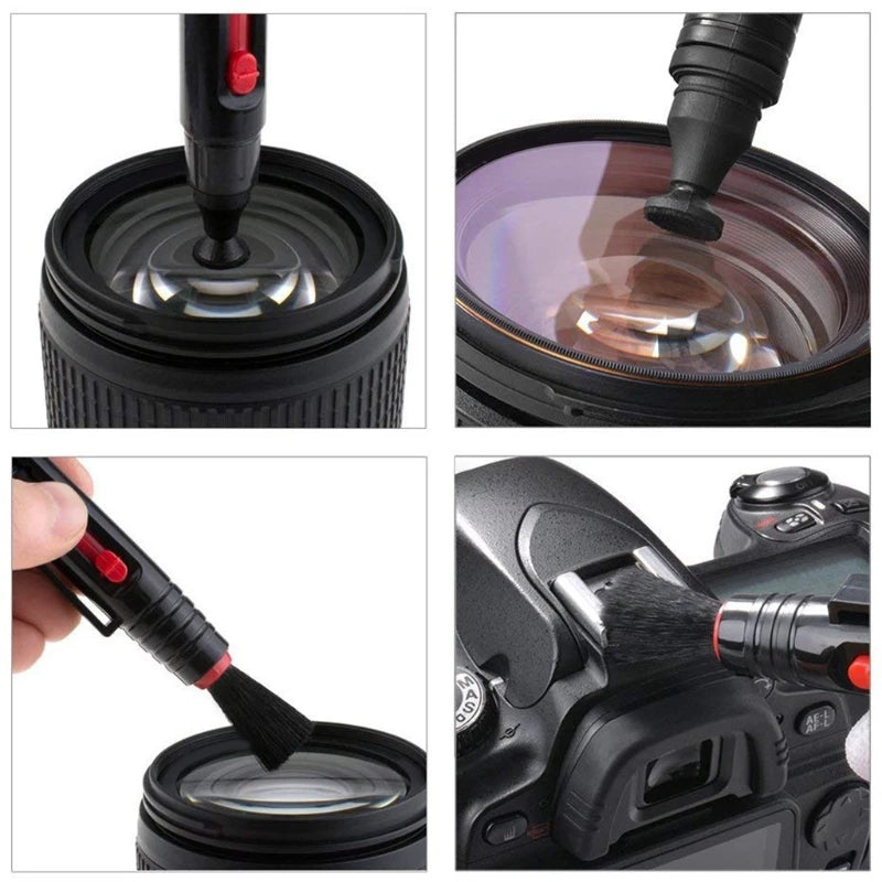 6-In-1 Camera Cleaning Kits Professional Air Blower DSLR Lens Cloth Pen Brush Cleaning Tool for CCD Sensor Lens Keyboards