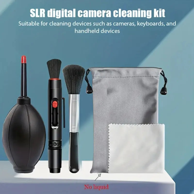 Kit de limpieza para cámara réflex y mirrorless con perilla de aire y paños