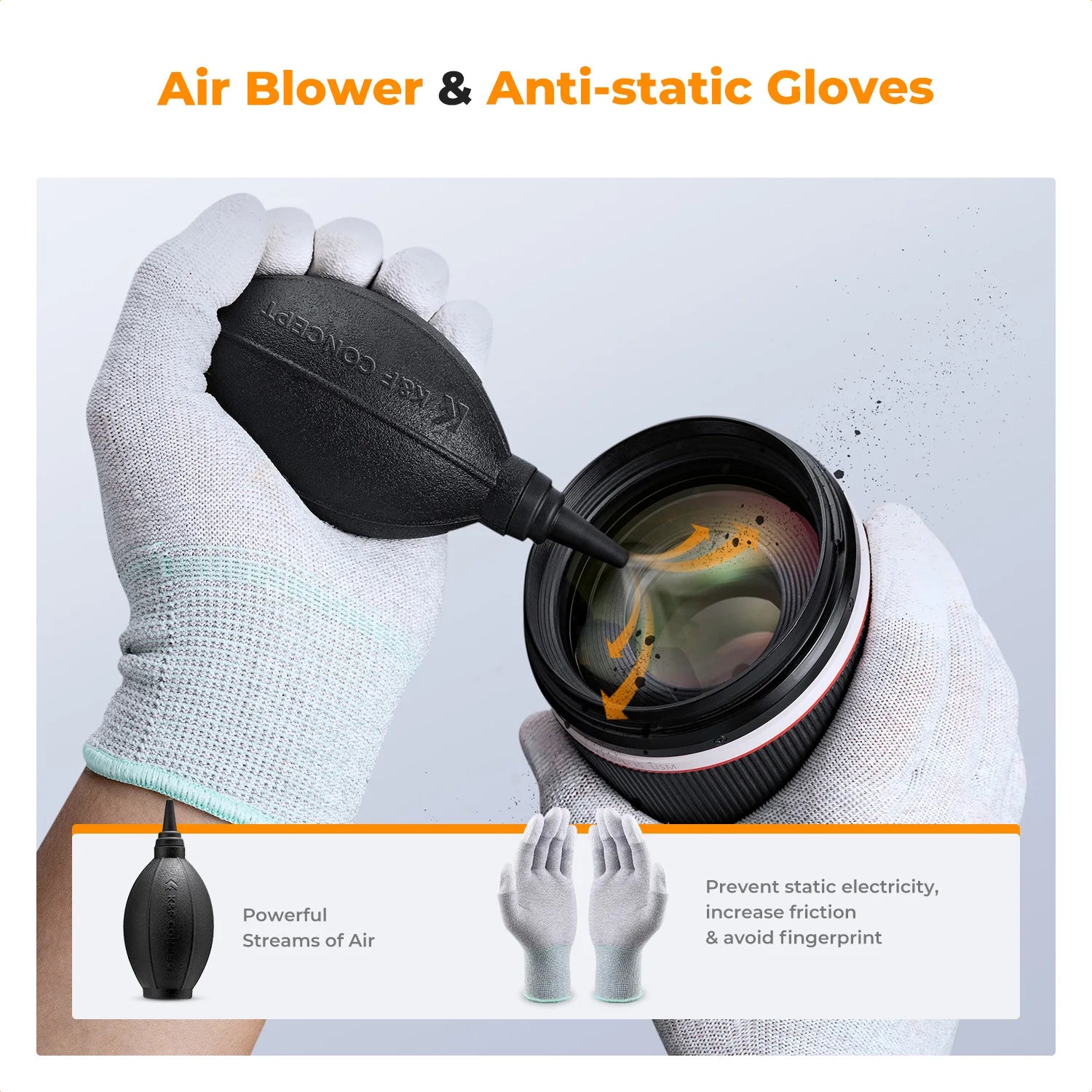 23 in 1 Camera Lens Cleaning Kit with Cleaning Swabs Lens Pen Sensor Cleaner Air Blower Cleaning Cloth Gloves Pouch