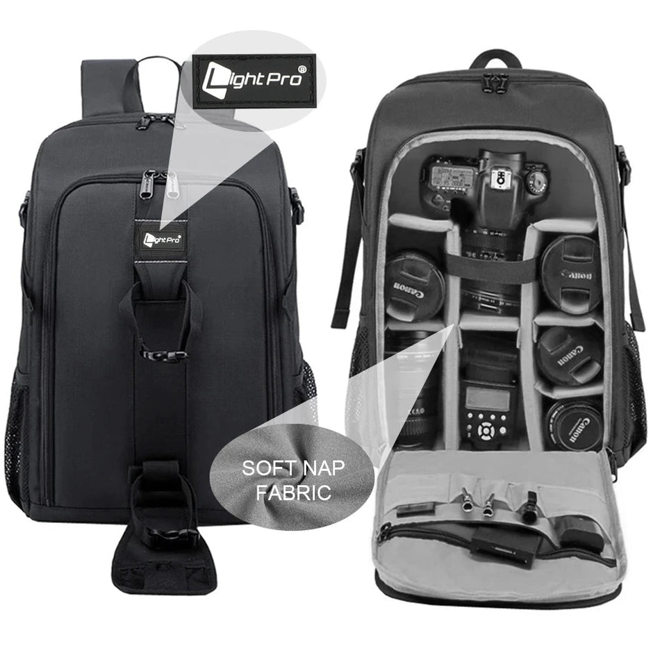 Waterproof DSLR Backpack with Rain Cover & Tripod Space - Visión Creativa