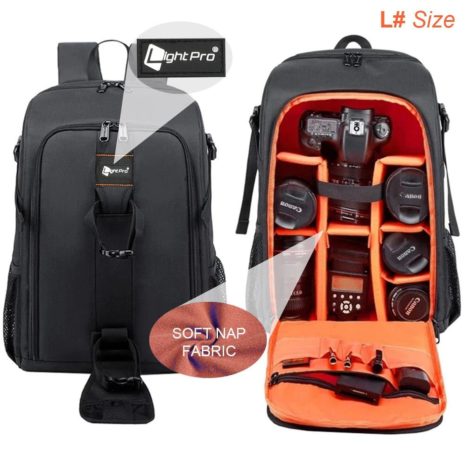 Waterproof DSLR Backpack with Rain Cover & Tripod Space - Visión Creativa