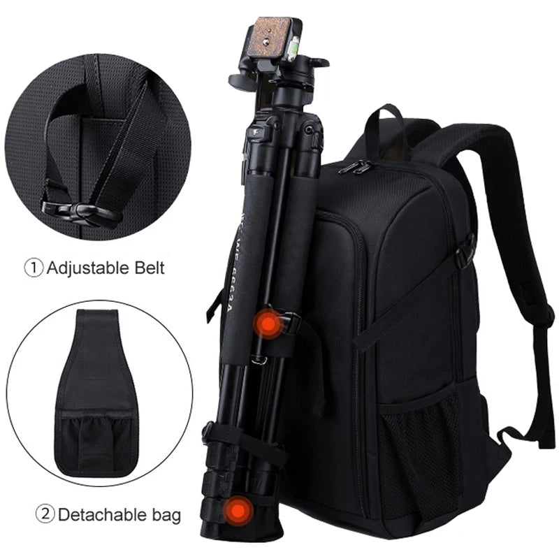 Waterproof DSLR Backpack with Rain Cover & Tripod Space - Visión Creativa