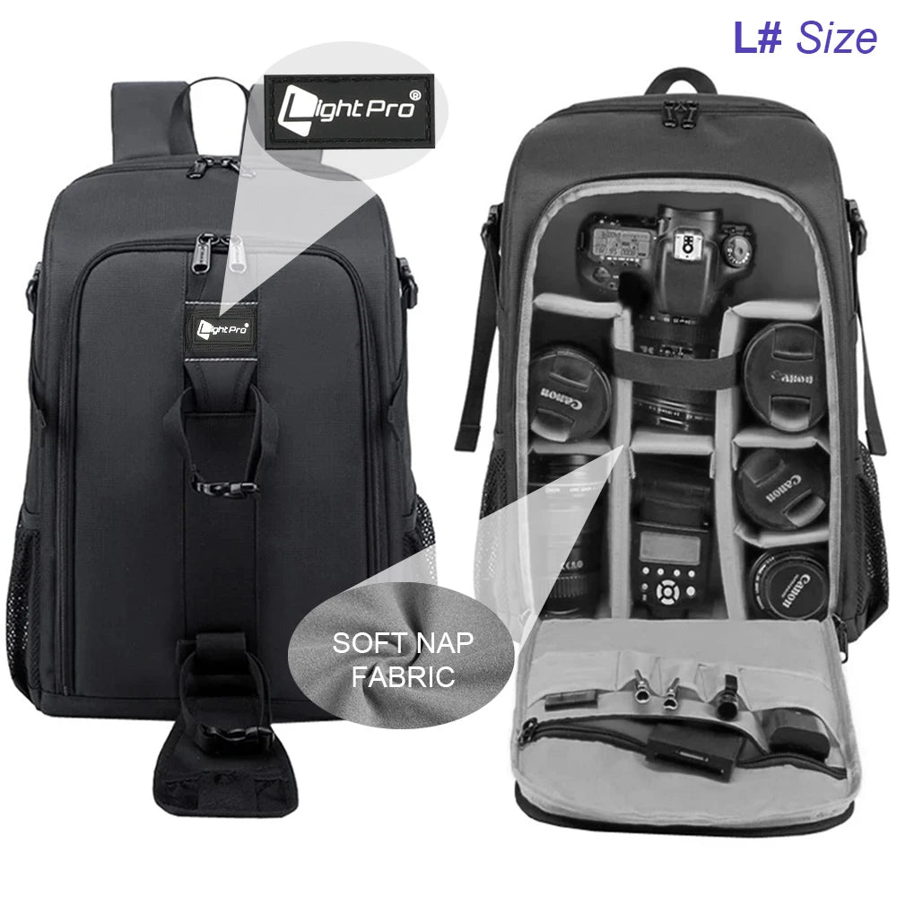 Waterproof DSLR Backpack with Rain Cover & Tripod Space - Visión Creativa