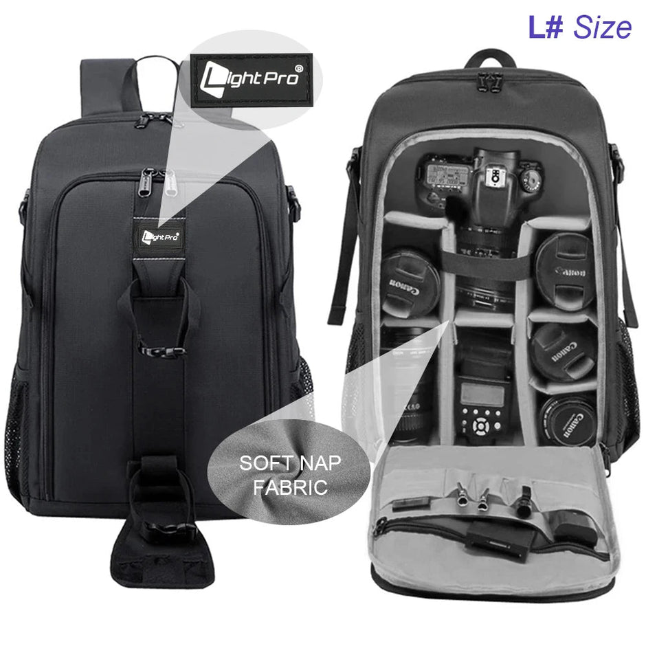 Waterproof DSLR Backpack with Rain Cover & Tripod Space - Visión Creativa