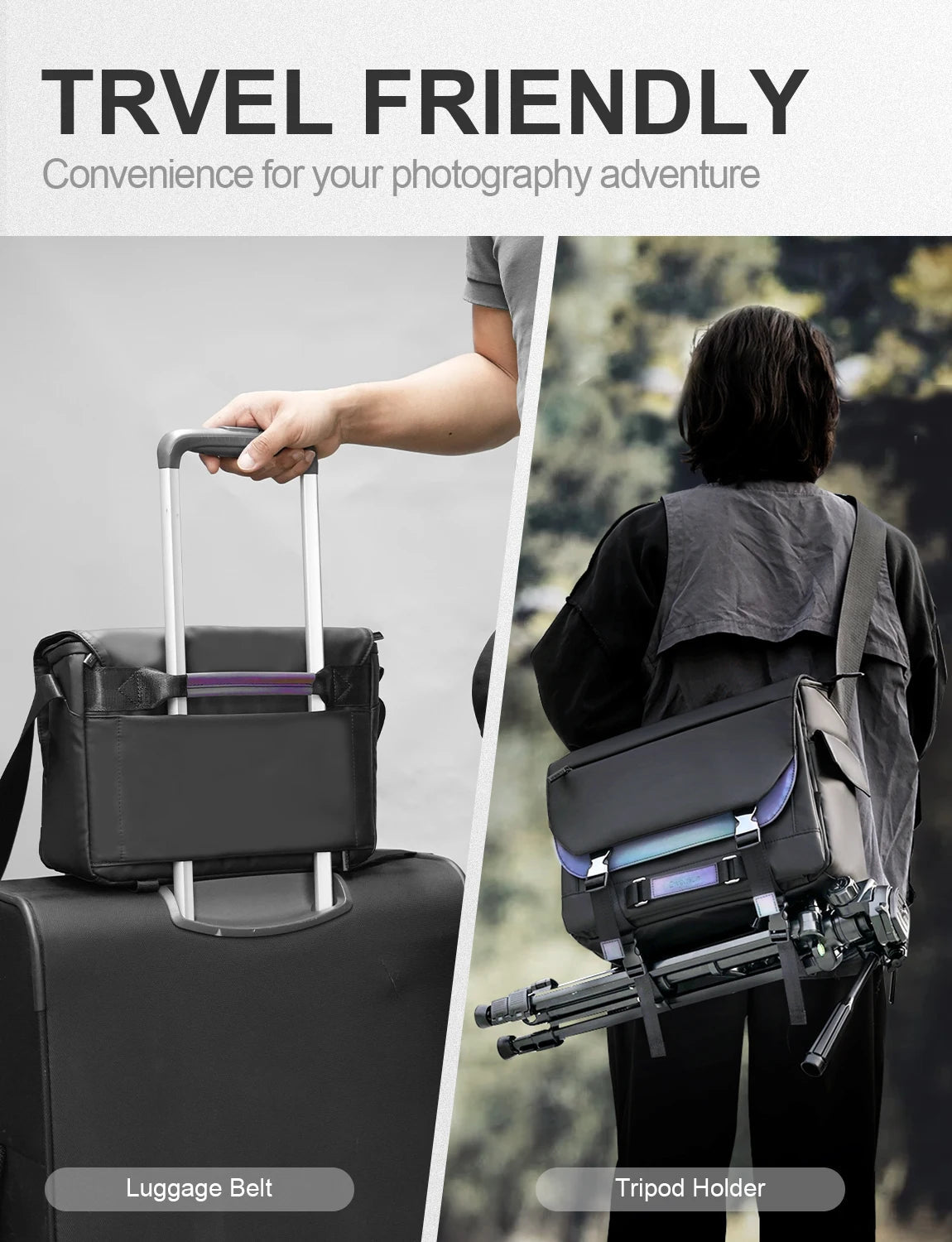 Compact Camera Shoulder Bag with Tripod Holder for DSLR Cameras - Visión Creativa