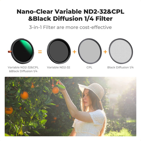 K&F 3In1 Filter ND CPL Black Diffusion 1/4 - Multifunction Pro Filter - Visión Creativa
