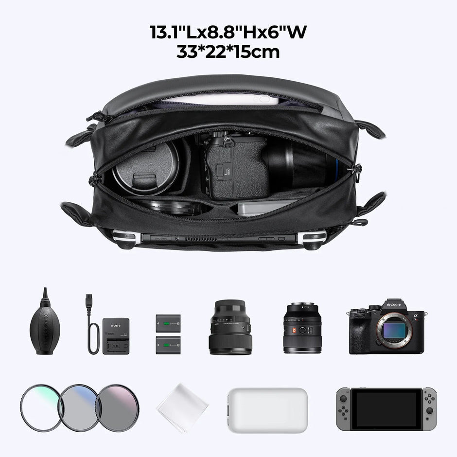 Lightweight Camera Sling Bag 10L Photography Shoulder Bag for Digital Canon/Nikon/Sony Camears/Dji Mavic Drone Pouch - Visión Creativa