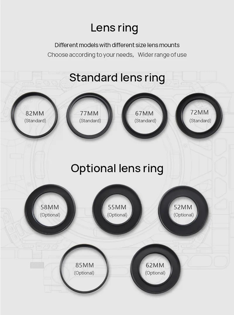 MB-T15 Mini Matte Box for DSLR Mirrorless Cameras Mattebox Lens Ring 55Mm 58Mm 77Mm 67Mm 52Mm for BMPCC 4K 6K A7 GH5 5D4 - Visión Creativa