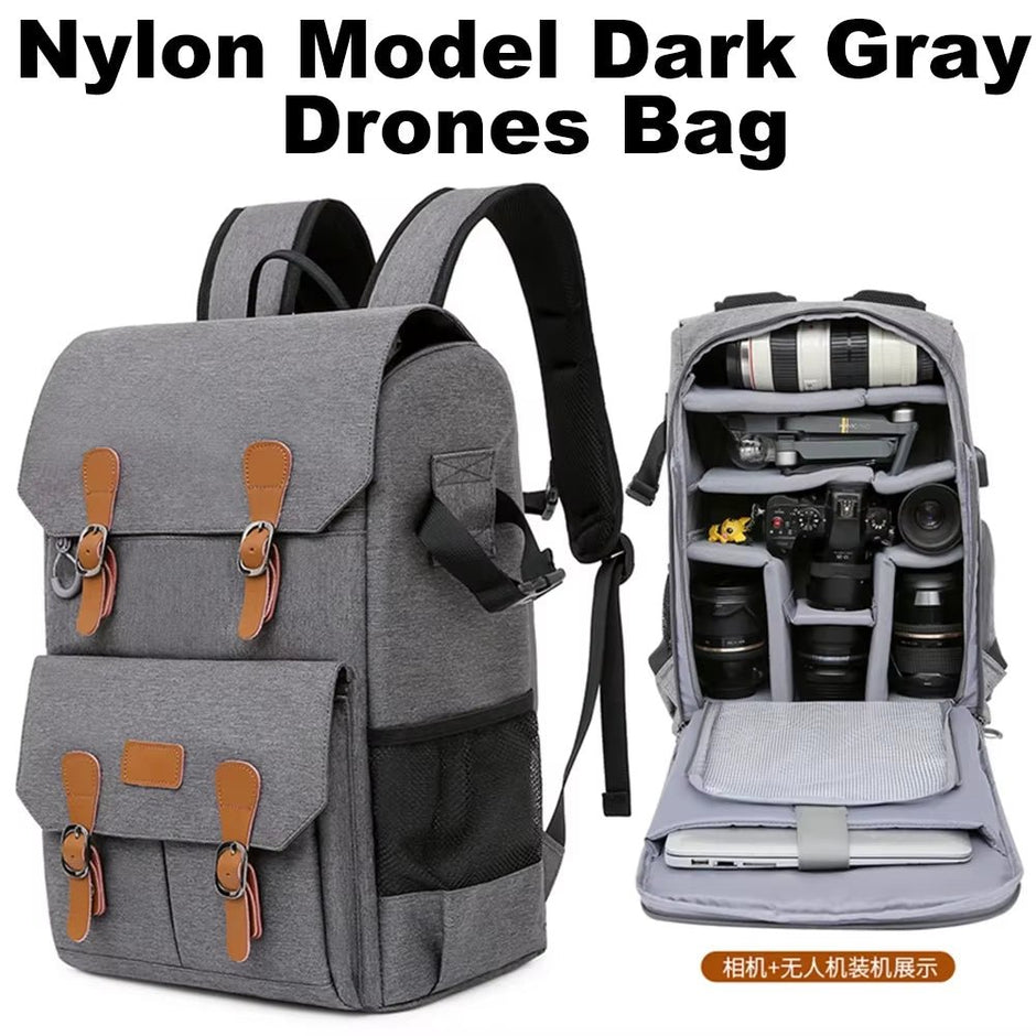 Canvas Backpack with USB Port - Fit 15.6Inch Laptop, Waterproof Men's Camera Bag for DSLR Drones - Visión Creativa