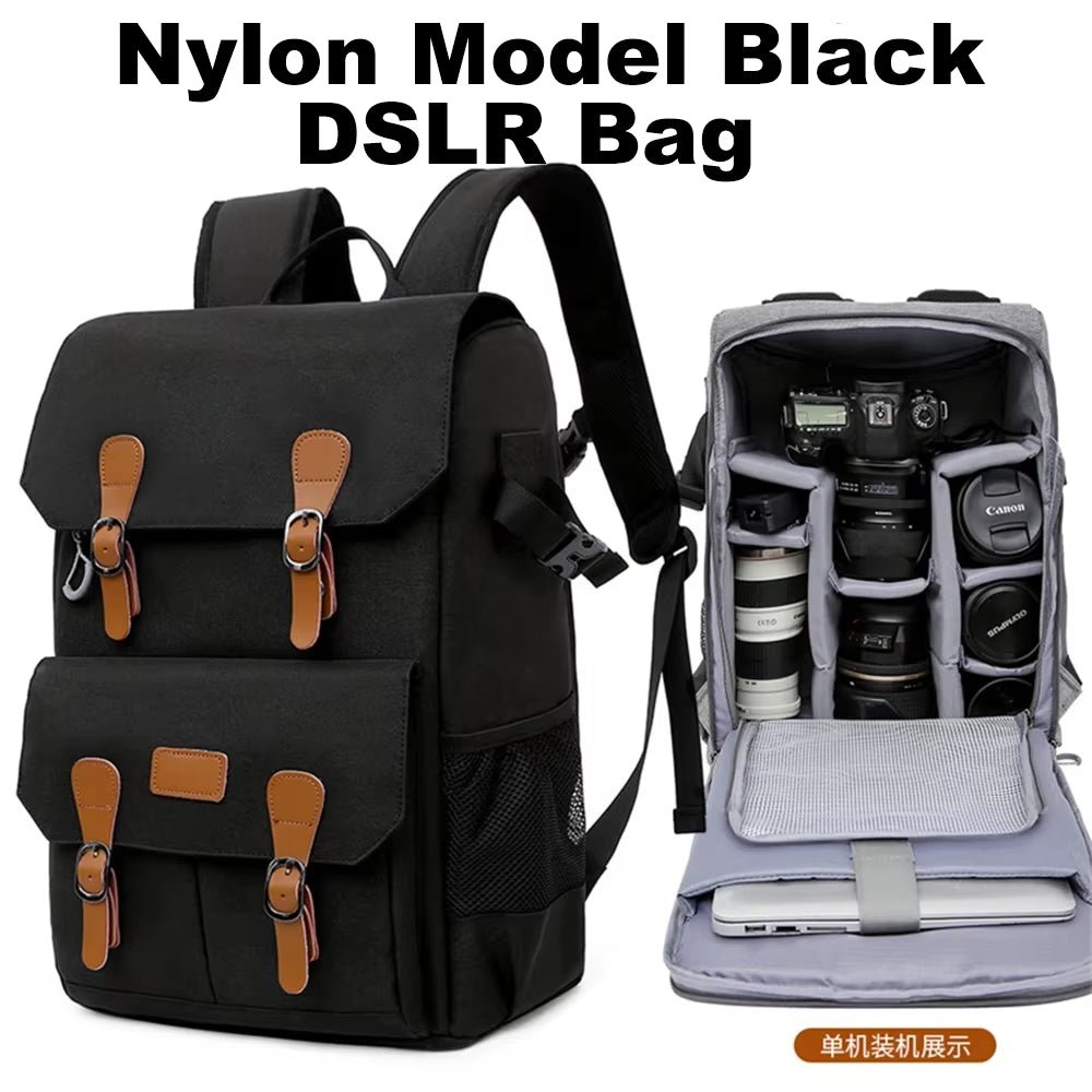 Canvas Backpack with USB Port - Fit 15.6Inch Laptop, Waterproof Men's Camera Bag for DSLR Drones - Visión Creativa