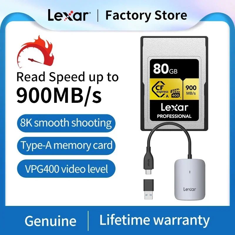 Professional Cfexpress Type A Card GOLD Series - 80/160/320GB with Reader - Visión Creativa