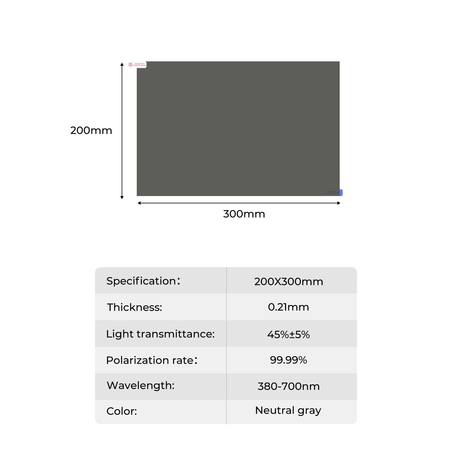 Professional Polarized Film 7.8*11.8 Inches High Contrast Linear Optical Film with Film Scraper Cloth Set for Screen - Visión Creativa