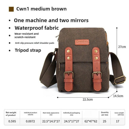 Japanese-Style Canvas Camera Bag, Retro Travel Mirrorless DSLR Bag - Visión Creativa