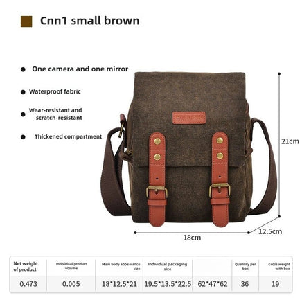 Japanese-Style Canvas Camera Bag, Retro Travel Mirrorless DSLR Bag - Visión Creativa