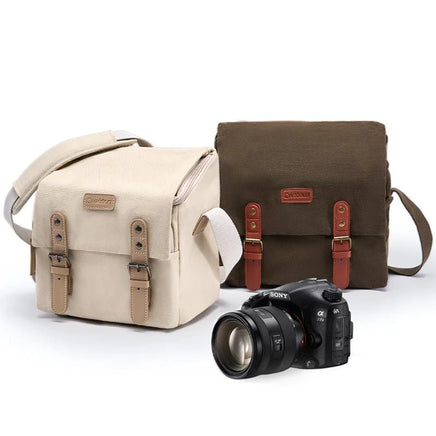 Japanese-Style Canvas Camera Bag, Retro Travel Mirrorless DSLR Bag - Visión Creativa