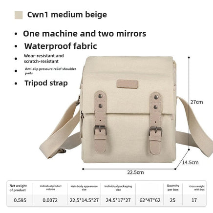 Japanese-Style Canvas Camera Bag, Retro Travel Mirrorless DSLR Bag - Visión Creativa
