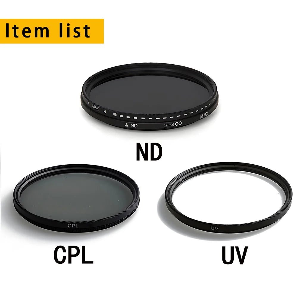 Variable ND Filter for Camera Adjustable Neutral Density Lens Filter (ND2-ND400) - 37 40.5 43 46 49 52 55 58 62 67 72 77 82 Mm - Visión Creativa