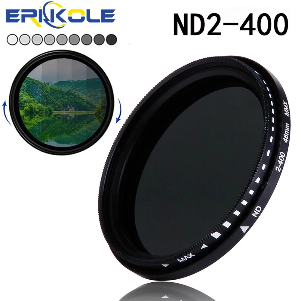 Variable ND Filter for Camera Adjustable Neutral Density Lens Filter (ND2-ND400) - 37 40.5 43 46 49 52 55 58 62 67 72 77 82 Mm - Visión Creativa