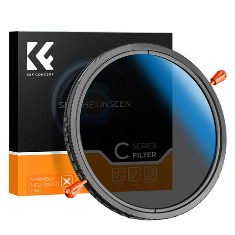K&F Concept 2 in 1 CPL ND Filter - Variable ND32 for Various Lens Sizes - Visión Creativa 