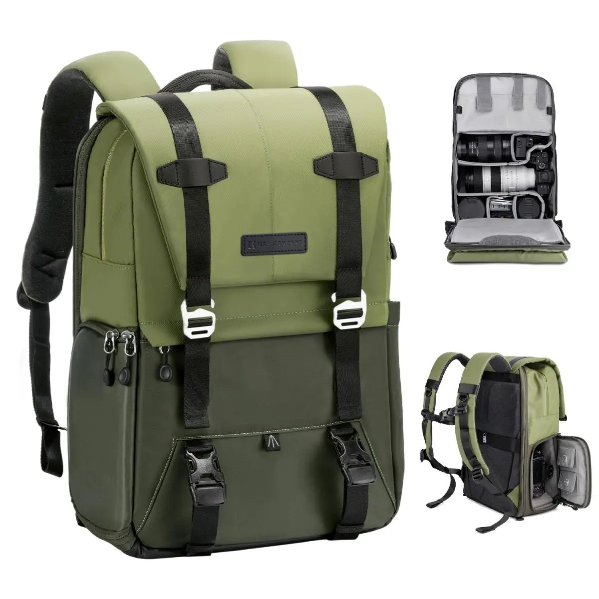 20L Camera Backpack Large Capacity Lightweight Outdoor Travel Photography Bags with Rain Cover for 15.6 Inch Laptop - Visión Creativa 