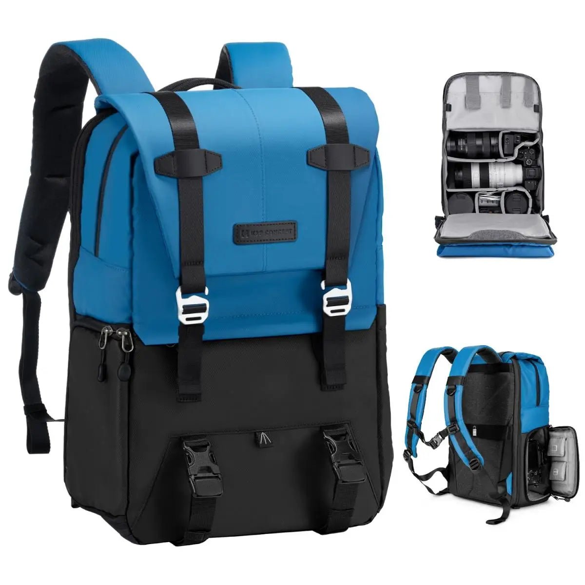 20L Camera Backpack Large Capacity Lightweight Outdoor Travel Photography Bags with Rain Cover for 15.6 Inch Laptop - Visión Creativa 