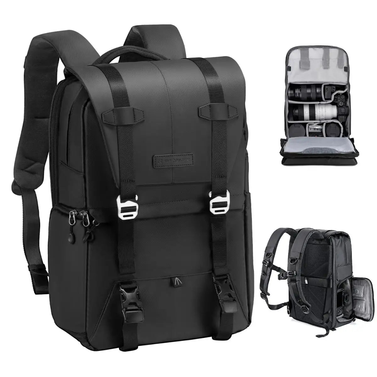 20L Camera Backpack Large Capacity Lightweight Outdoor Travel Photography Bags with Rain Cover for 15.6 Inch Laptop - Visión Creativa 