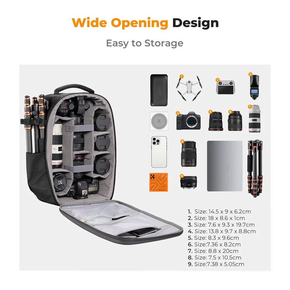 22L Camera Bag Large Capacity Travel Photography Backpack Waterproof Men'S Backpack Bag DSLR/SLR Camera Rain Cover - Visión Creativa