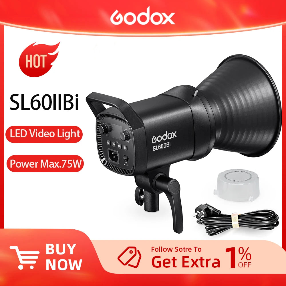 Sl60Iibi SL60IID COB LED Video Light 2.4G Wireless/Bluetooth Control Continuous Light Bowens Mount for Video Recording