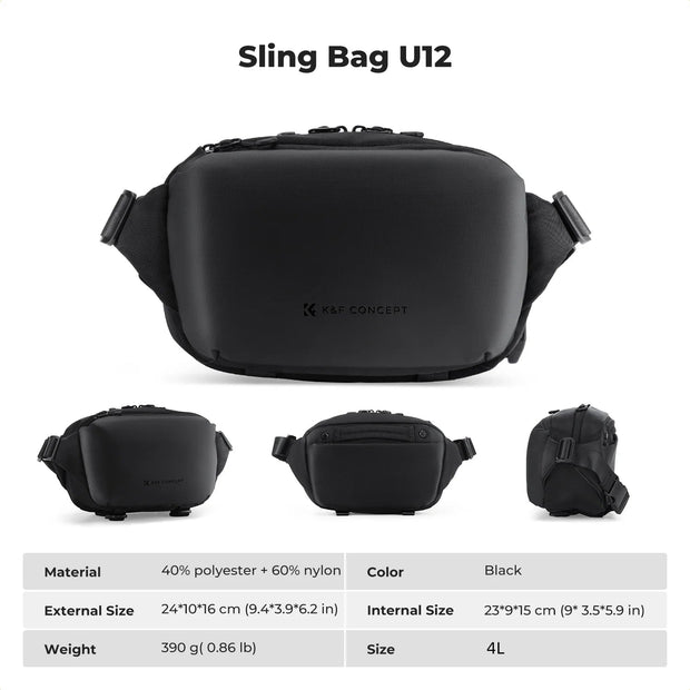 4L Camera Sling Bag Lightweight Travel Photography Shoulder Bag for Canon Sony DSLR SLR Camera Case Tripod Holder - Visión Creativa