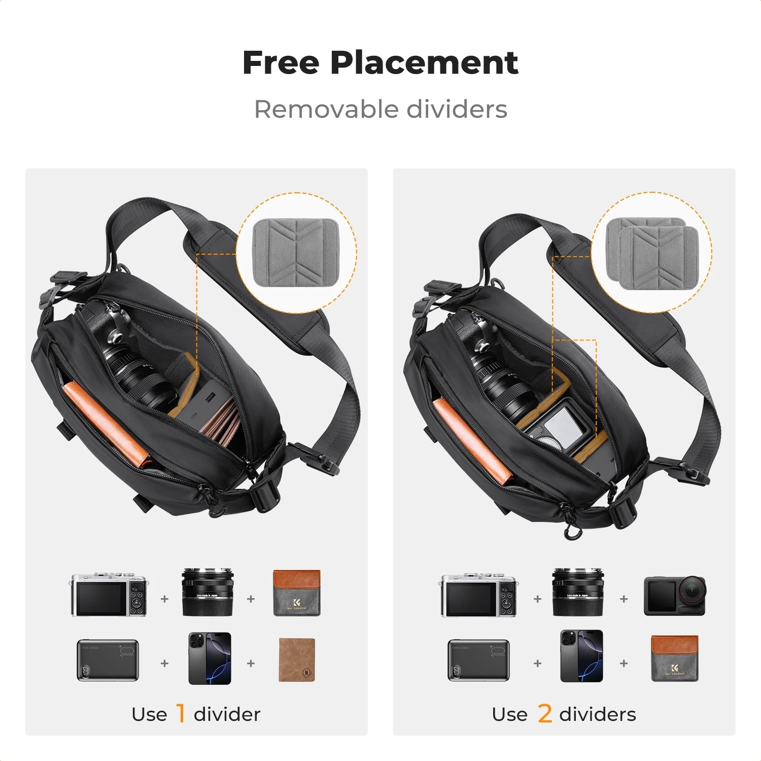 4L Camera Sling Bag Lightweight Travel Photography Shoulder Bag for Canon Sony DSLR SLR Camera Case Tripod Holder - Visión Creativa