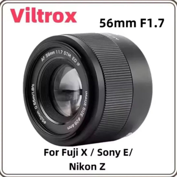56Mm F1.7 Auto Focus APS-C Lens for Fuji X Nikon Z Sony E Mount Mirrorless Cameras X-T4 XF X-T30Ii X-Pro3 Z30 Z50 - Visión Creativa 