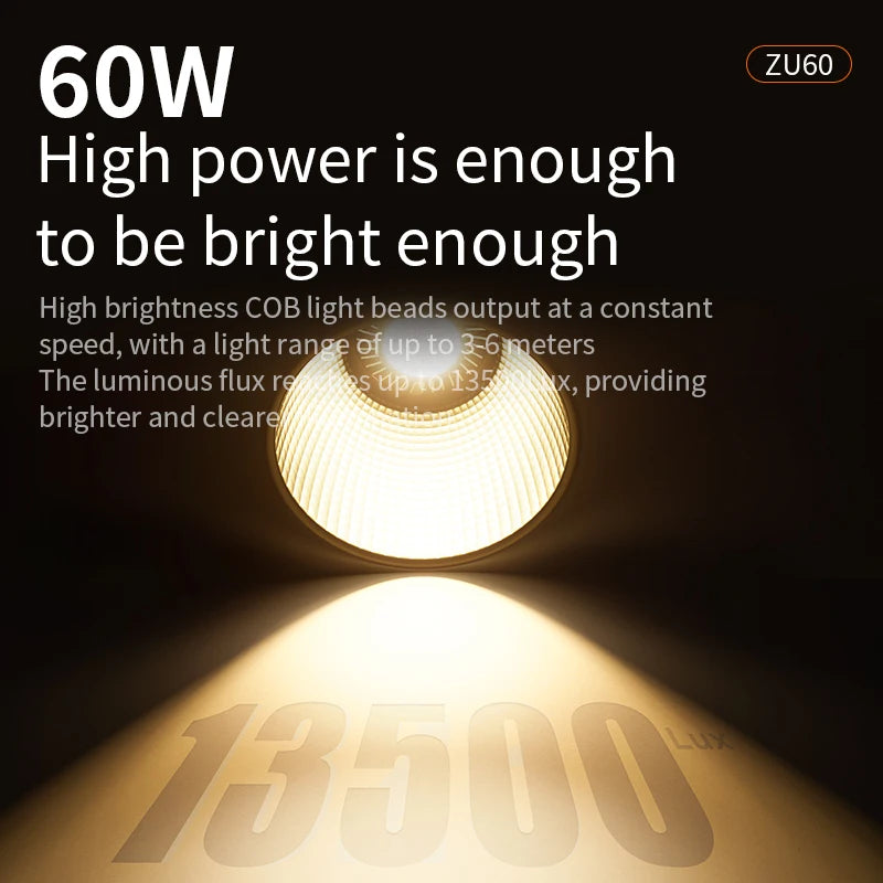 60W Handle Photo Studio Light COB Bi-Color CCT 2500-8500K CRI≥95 TLCI≥97 with Diffuser LED Video Lights Vlog Shoot Fill Lighting