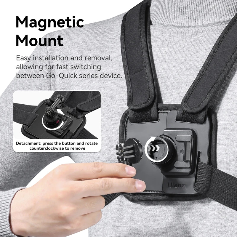 Ulanzi Go-Quick II Magnetic Chest Strap for Action Cameras & Smartphones - Visión Creativa