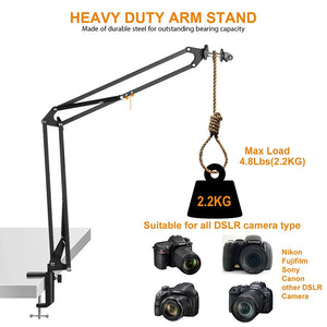 Soporte Cenital de Sobremesa con Brazo Articulado – Montura Overhead 1/4" para Cámara Réflex y Mirrorless – vista 3