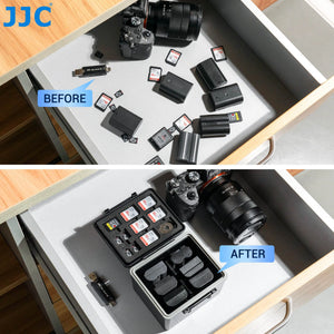 Estuche Organizador JJC para Tarjetas SD, microSD, CFexpress Type-A/B y Baterías – Compatible Canon, Nikon, Sony, Fujifilm – vista 2