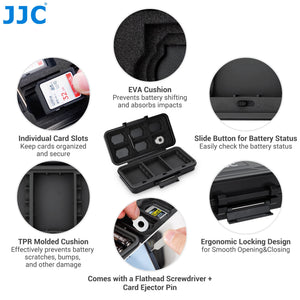 Estuche Organizador JJC para Tarjetas SD, CFexpress, XQD y Baterías de Cámara – Almacenamiento Rígido Profesional – vista 1