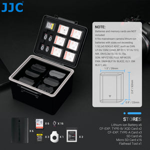 Estuche Organizador JJC para Tarjetas SD, microSD, CFexpress Type-A/B y Baterías – Compatible Canon, Nikon, Sony, Fujifilm – vista 3