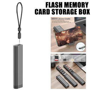 Estuche Organizador BUDI 30 en 1 para Tarjetas de Memoria con Soporte de Móvil – SD, microSD y TF – vista 3