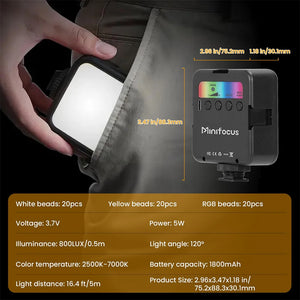Mini Panel LED RGB de Bolsillo – Luz de Relleno Portátil para Cámara, Móvil, GoPro y Vlog – vista 3
