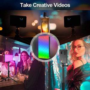 Panel LED RGB para Vídeo CRI95+ 2500-9000K con Pantalla LCD y Zapata Fría – Luz para Vlog y Streaming – vista 2