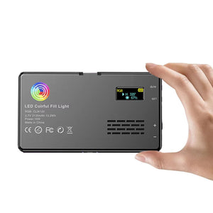 Panel LED RGB para Vídeo CRI95+ 2500-9000K con Pantalla LCD y Zapata Fría – Luz para Vlog y Streaming – vista 3