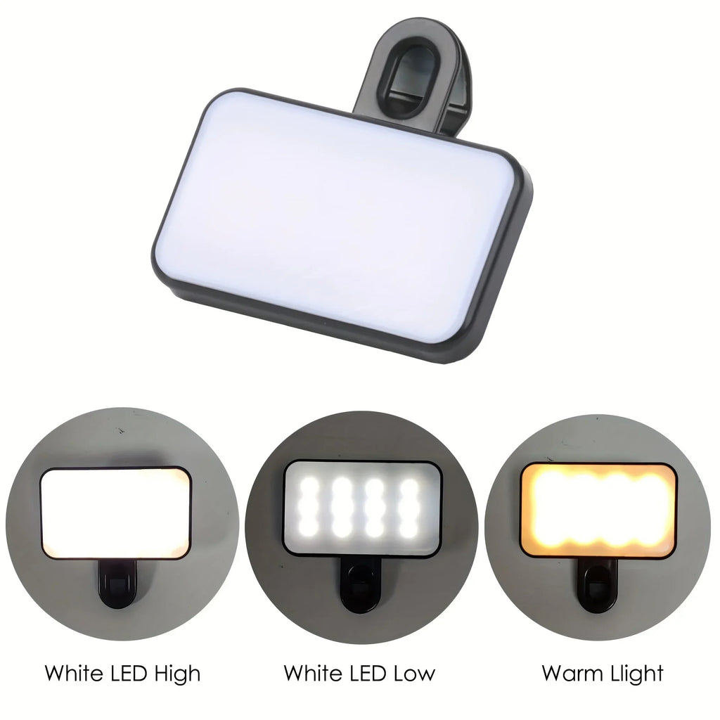 Mini Rechargeable Selfie Fill Light - 3 Color Modes