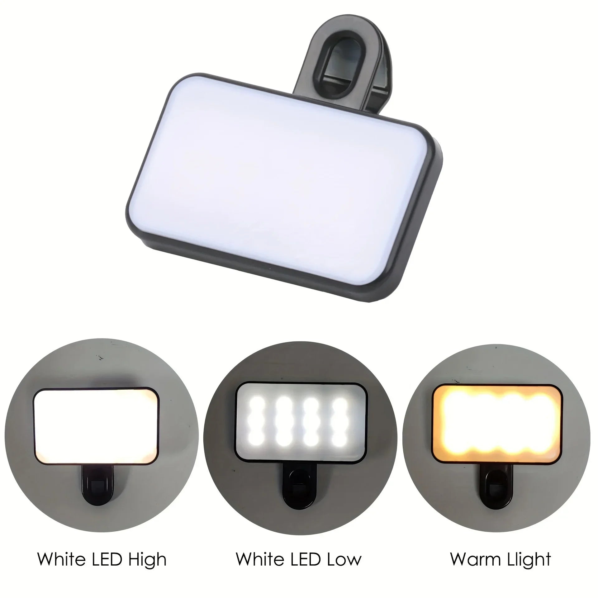 Mini Rechargeable Selfie Fill Light - 3 Color Modes