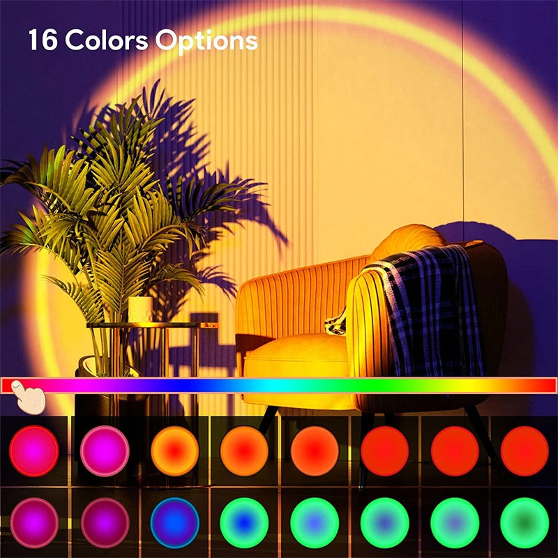 16 Colors RGB USB Sunset Light Mobile Phone Self Photography Light LED 