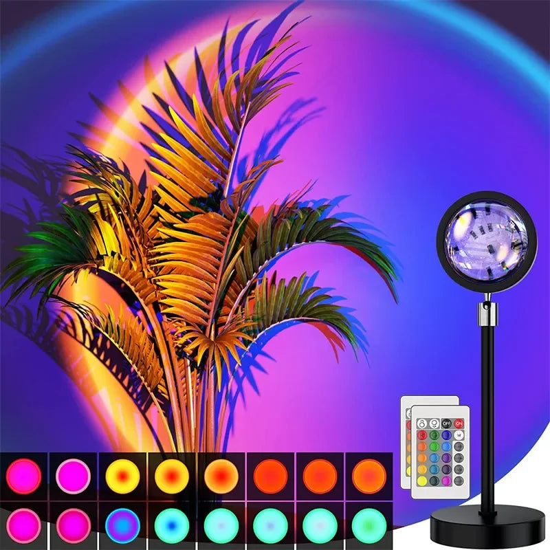 16 Colors RGB USB Sunset Light Mobile Phone Self Photography Light LED 