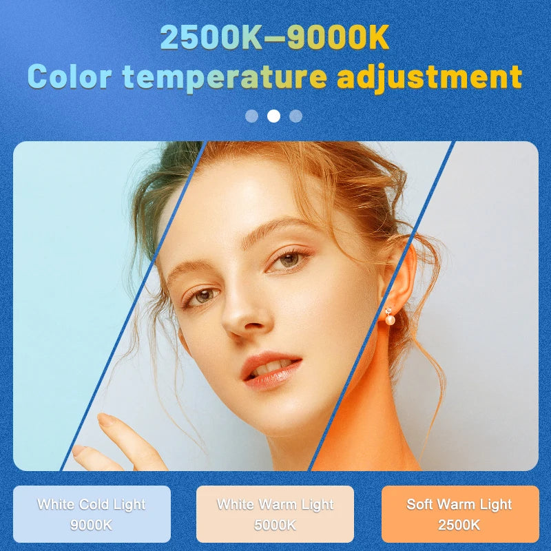 70° Spotlight RGB Video Light 2500-9000K LED Camera Light with 4000Mah Rechargable Battery for Youtube Vlog Selfie CRI95+