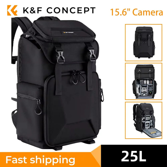 Backpack Bag 25L 15.6" Camera Laptop Compartment DSLR/SLR Mirrorless Camera Case for Sony Canon Nikon Camera