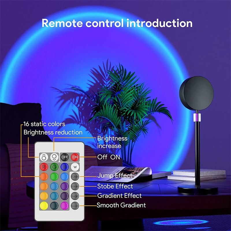 16 Colors RGB USB Sunset Light Mobile Phone Self Photography Light LED 
