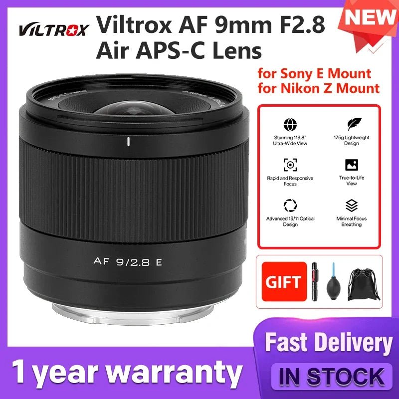 AF 9Mm F2.8 APS - C Auto Focus Camera Lens Wide Angle Prime Lens for Nikon Z50 Sony A7M2 - Visión Creativa